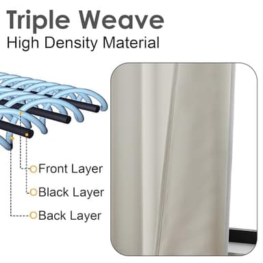 Chyhomenyc Blackout Curtains for Bedroom 84 Inch Length 2 Panels Set, Solid Thermal Insulated Noise Reducing Window Treatment, Modern Privacy Rod Pocket Back Tab Curtains, 40Wx84L, Pearl Natural - Image 4