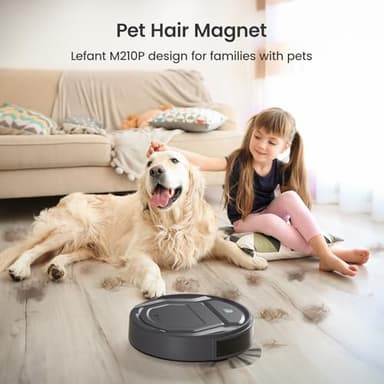 Lefant Robot Vacuum Cleaner M210 Pro,Slim,Quiet,2200Pa Suction,120 Min Self-Charging Robotic Vacuums, Freemove 3.0,WiFi/APP/Alexa,6 Cleaning Modes Ideal for Hard Floors Pet Hair Low Carpet,Gray - Image 3