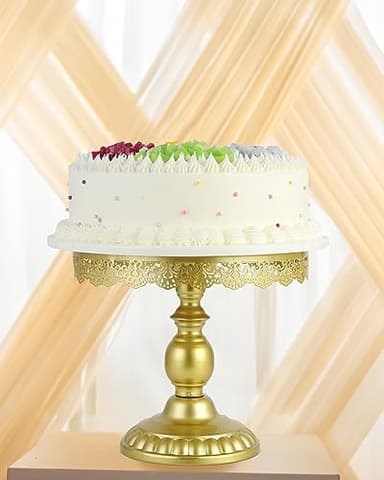 ZUMELER Gold 5Pcs Cake Stands Set Metal Round Cupcake Holder Cookies Dessert Display Plate Serving Tower Tray Platter with Handl for Baby Shower Wedding Birthday Party Celebration - Image 6