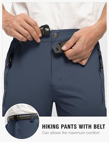 TBMPOY Men's Lightweight Hiking Pants Quick Dry Mountain Fishing Camping Travel Outdoor Pants Thin Denim Blue XL - Image 4
