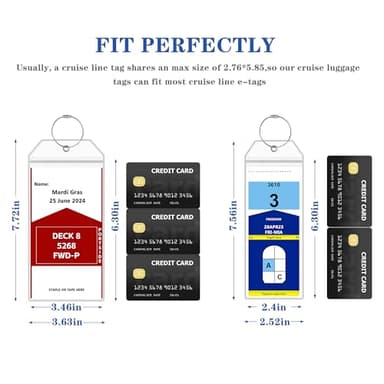 6 Pack Luggage Tags Travel Essentials & Cruise Essentials for NCL, Princess, Carnival, Royal Caribbean & Celebrity Cruise Ships by SEAVILIA - Image 2