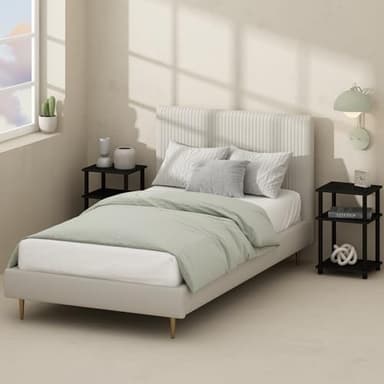 Furinno Just 3-Tier Turn-N-Tube Open Storage Nightstand, 1-Pack, Plastic Poles, Americano/Black - Image 3