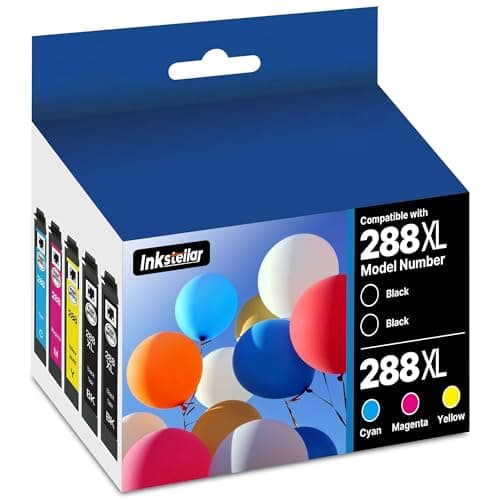 288XL 288 Ink Cartridges Remanufactured Replacement for Epson 288XL 288 XL T288XL T288 Combo Pack use for Expression Home XP-440 XP-330 XP-340 XP-430 XP-434 (2 Black/1 Cyan/1 Magenta/1 Yellow, 5 Pack) - Image 1