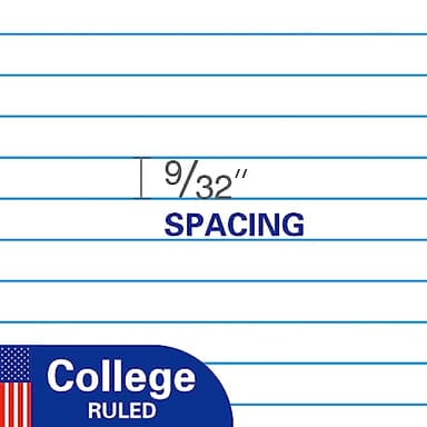 WritePads Notebook Paper College Ruled Loose Leaf Paper, Standard 8"x10-1/2",3 Hole Punched Binder Paper For 3 Ring Binder,150 Sheets/Pack, 4 Pack, White, MADE IN USA - Image 6