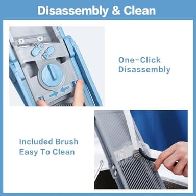 ONCE FOR ALL Upgrade Safe Mandoline Slicer Plus, Biger Size, Adjustable Vegetable Food Chopper Potato Fries Cutter, Detachable Blade, Kitchen Chopping Artifact, Gift (SkyBlue) - Image 5