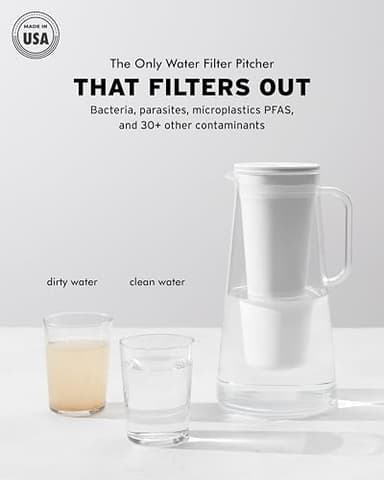 LifeStraw Home – Water Filter Pitcher, 7-Cup, Seafoam, BPA Free Designed for Everyday Protection Against Bacteria, parasites, microplastics, Lead, Mercury, PFAS, and a Variety of Chemicals - Image 2