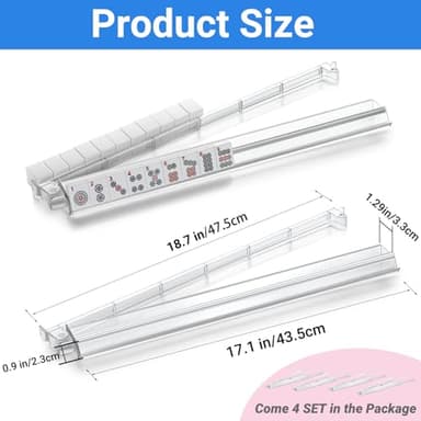 Suncle 4PCS Mahjong Racks with Pushers,Clear Acrylic American Majiang Tile Racks,Imports Modern Mahjong Racks with Built-in Pushers - Image 3