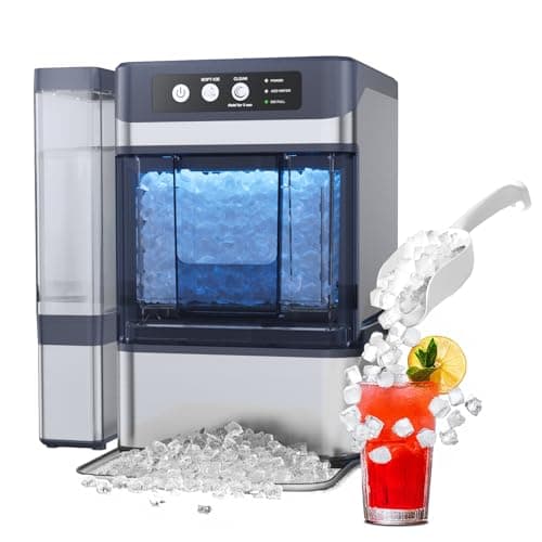 Nugget Ice Maker Countertop with 3.2Qt Water Tank, Ready in 5-8min, 40lbs Per Day, Soft Chewable Pellet Ice, Self-Cleaning Pebble Ice Maker Machine for Home/Party/RV/Camping - Image 1