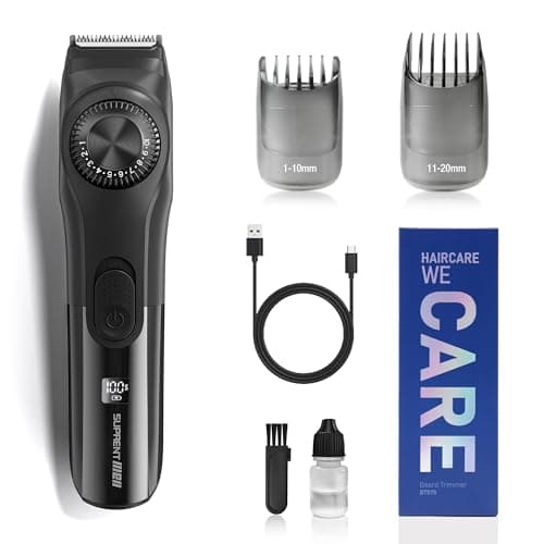 SUPRENT Adjustable Beard Trimmer for Men, Cordless Electric Beard Trimmer with Precision Dial, USB Rechargeable 19 Length Settings Mustache Trimmer for Mens Gifts - Image 1