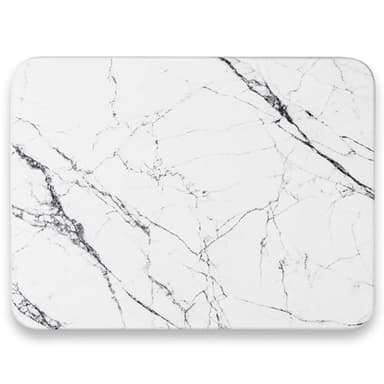 KARRAHOME Stone Dish Drying Mat for Kitchen Counter,Instant Dry Diatomaceous Earth Mat Dishes, Stone Dish Fast Drying Mat Board White Marble 15.8 x 11.8 inch - Image 1