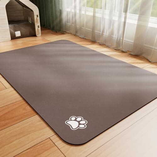 HotLive Pet Feeding Mat - Absorbent Dog Mat for Food and Water, No Stains Cat Bowl Mat, Easy to Clean Pet Placemats, Quick Dry Dog Water Dispenser Mat for Messy Drinkers | Paw Brown 16"x 24" - Image 1