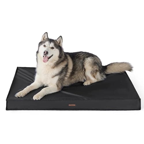 Lesure Outdoor Waterproof Dog Bed for Extra Large Dogs, Orthopedic Egg Crate Foam Pet Bed with Oxford Fabric Surface and Removable and Durable Cover, Machine Washable, 48''x30'', Black - Image 1