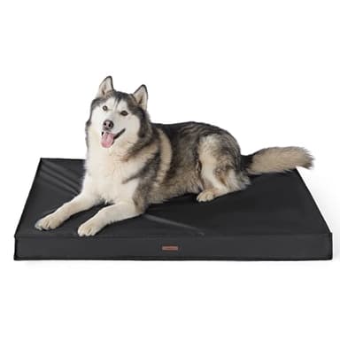 Lesure Outdoor Waterproof Dog Bed for Extra Large Dogs, Orthopedic Egg Crate Foam Pet Bed with Oxford Fabric Surface and Removable and Durable Cover, Machine Washable, 48''x30'', Black - Image 1