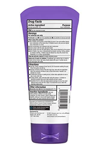 Amazon Basics Acne Cleanser Face Wash - Daily Control, Maximum Strength 10% Benzoyl Peroxide, 5 Ounce - Image 2