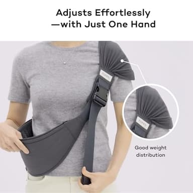Konny Baby Carrier Hip Seat, Dual Support IHDI Certified with Two Safety Pads, Adjustable Wraps Sling Wearable One Size Fits All, Baby Essentials for 6 to 48 Months up to 44 lbs -Charcoal - Image 4