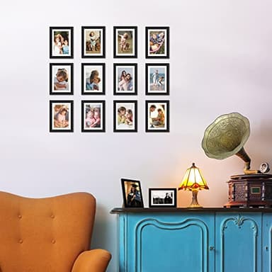 upsimples 5x7 Picture Frame Set of 10, Display Pictures 4x6 with Mat or 5x7 Without, Multi Photo Frames Collage for Wall or Tabletop Display, Black - Image 2