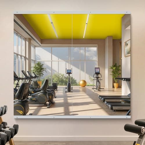 InfiniGlass Home Gym Mirror - 55x30 Inch, 2PCS Frameless Tempered Glass Full Body Mirror for Wall Mount - Ideal for Yoga, Workout, Bedroom, Dance Studio (Silver) - Image 1