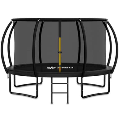 Gigu 14ft Home Trampoline - T-Socket Reinforced Frame, Double Zipper Entry, Ladder Included, Outdoor Specific Yard for Adults Kids - Image 1