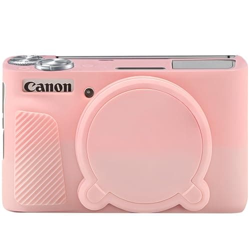 Elonbo Soft Silicone Case for Canon PowerShot SX740 / SX730 Digital Camera, Canon SX740 HS / SX730 Camera Rubber Protective Cover, Anti-Scratch Skin Sleeve with Detachable Lens Cover, Smoky Pink - Image 1