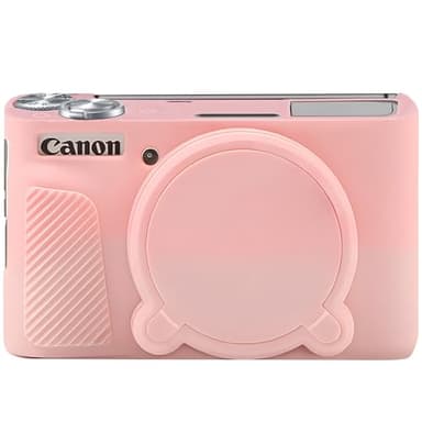 Elonbo Soft Silicone Case for Canon PowerShot SX740 / SX730 Digital Camera, Canon SX740 HS / SX730 Camera Rubber Protective Cover, Anti-Scratch Skin Sleeve with Detachable Lens Cover, Smoky Pink - Image 1