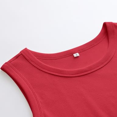 ANRABESS Womens Sleeveless High Neck Tank Tops Fashion Summer Casual Basic Slim Fit Ribbed Racerback Top Shirt Clothes Red-M - Image 3