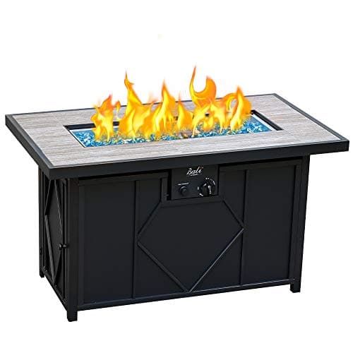 BALI OUTDOORS Fire Pit Table Propane Gas Firepit Rectangular Fire Table 42In 60,000 BTU for Outside Patio Backyard Deck Balcony - Image 1