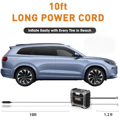 Tire Inflator Portable Air Compressor DC 12V Portable Air Compressor with Digital Pressure Gauge Air Pump for Car Tires Car Accessories Motor Bike - Image 7