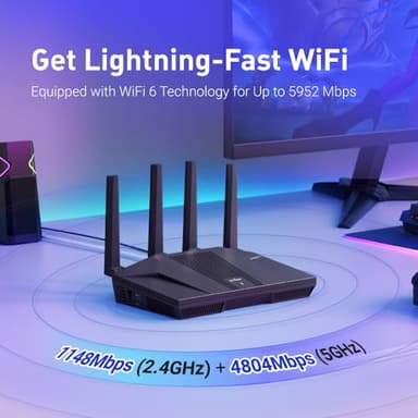 GL.iNet GL-MT6000 (Flint 2) WiFi 6 High Speed Gaming Routers for Wireless Internet, 2 x 2.5G Ethernet Ports for Fiber Optic Modem, Long Range Computer VPN WiFi Router, Home & Business - Image 3