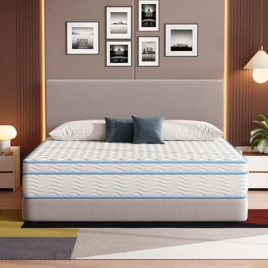 Elynight King Size Mattress,12 Inch King Mattress for Advanced Gel Memory Foam, Soft and Comfortable, Medium Firm, Pressure Relief, CertiPUR-US Certified - Image 2
