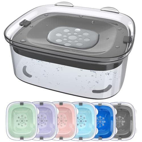 AONKEY 3L Dog Water Bowl No Spill, 101oz Large Spill Proof Dog Bowl Reduce Refill, Anti Splash No Mess Dispenser Dripless Slow Drinking Water Bowl for Sloppy Messy Drinkers (Gray) - Image 1