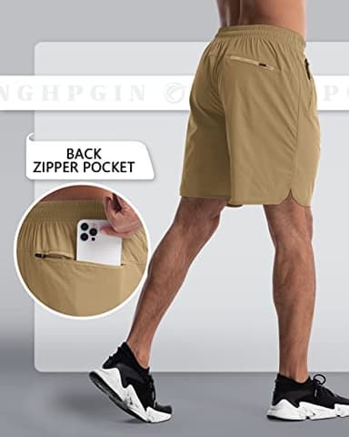 CANGHPGIN 2 Pack Mens Workout Athletic Shorts 7 inch Inseam Quick Dry Hiking Shorts Men Lightweight Sports Gym Shorts Running - Image 2