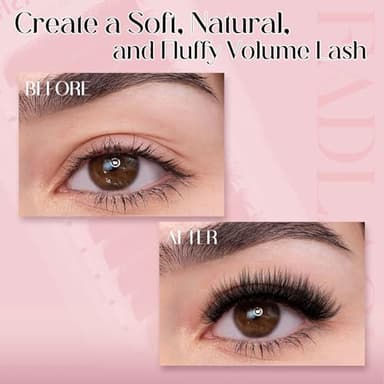 FADLASH Easy Fan Lash Extension 3D Effect Fluffy Rapid Volume Three Layers Easy Fan 2D~10D Eyelash Extensions Automatic Blooming Easy Fan Lashes D Curl (0.05D 14-18mm Mixed) - Image 3