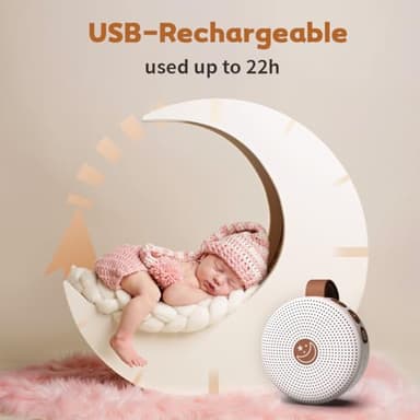 Sound Machine Mini Portable Baby White Noise Machine with 30 Soothing Sounds for Kids Adults Auto-Off Timer 32 Volume Levels Rechargeable Brown Noise Sleep Machine for Home Office Privacy and Travel - Image 3