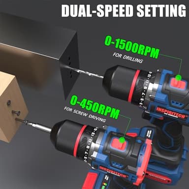 INSPIRITECH 20V Cordless Drill Set, Brushless Power Drill Set with 3.0Ah Battery and Charger,3/8-Inch Metal Chuck Electric Drill Driver,22 Torque Setting,Drill/Driver Bits and Tool Bag Included… - Image 5