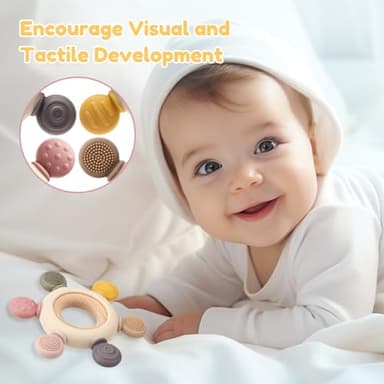 Baby Teething Toys for 0-6 6-12 Months, BPA Free Teether Sensory Toys for Babies 0 3 6 9 12 18 Months, Newborn Infant Toys Gifts for 1 One Year Old Baby Boys Girls - Image 5