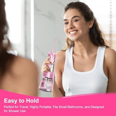 Water Dental Flosser Pick for Teeth: 4 Modes Cordless Portable Water Flossers Teeth Cleaner Rechargeable 300ML IPX7 Waterproof Oral Irrigator Flossing Cleaning Picks for Home Travel - Image 7