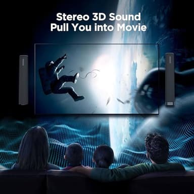 Assistrust Sound Bar for Smart TV, 90W Soundbar with Bluetooth/ARC/Optical/AUX Connect, Auto Volume Boost, 3 Equalizer Modes, 2 in 1 Detachable Soundbar for TV for TV/PC/Gaming/Projectors - Image 2