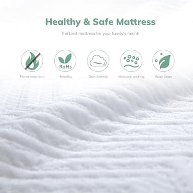 EGO 6 Inch Twin Mattress - Green Tea Memory Foam, Cooling Gel, Fiberglass-Free, CertiPUR-US Certified, for Kids, Bunk Beds, Trundle & Daybeds - Image 5