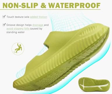 KuaiLu Womens Recovery Sandals Comfort Plantar Fasciitis Arch Support Ladies Orthopedic Adjustable Strap Sport Walking Slides Slip On Athletic Cushion Slippers Summer Pool Beach Sandles Green Size 9 - Image 9