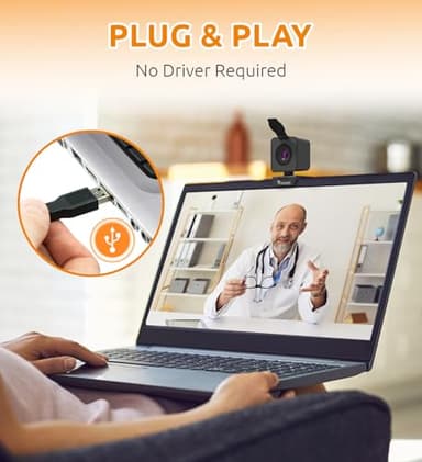 TOUCAN 1080P Webcam with Microphone,Clear Stereo Audio, Streaming Webcam, 115°View Computer Camera,Plug and Play USB Web Cam for Skype, Zoom, FaceTime, Hangouts, PC/Laptop/MacBook/Tablet - Image 6