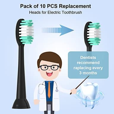Everystep Replacement Toothbrush Heads 10 Pack for AquaSonic Black Series for Vibe Series Black Series pro, and for Duo Series pro Electric Toothbrush,Balck - Image 5