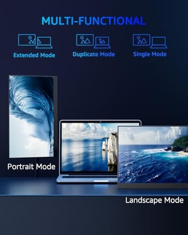 Yodoit Portable Monitor for Laptop 4K, 16" UHD Travel Gaming Monitor Screen IPS Display with USB Type C Port and Dual Speakers Compatible with PC, Xbox, PS4/5 Black - Image 4