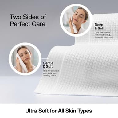 Face Towels - Ultra Soft and Thick Disposable Face Towelettes for Women - Biodegradable Facial Towels for Sensitive Skin - Face Cleansing, Makeup Removal, 10x12 Extra Large - 50 Pack - Image 4