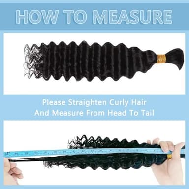 Human Braiding Hair for Boho Braids 150g 6 Bundles/Pack 20 Inch Deep Wave Bundles Human Hair Curly Boho Hair for Braiding 12A Bulk Braiding Hair Wet and Wavy Natural color - Image 5