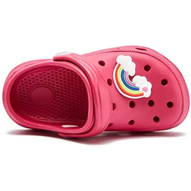 WOUEOI Kid's Girls Boys Clogs Garden Shoes Cartoon Slides Sandals Beach Slipper Children(N-Hot Pink,1.5 Little Kid) - Image 3