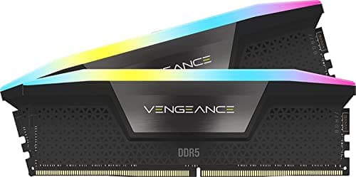 CORSAIR VENGEANCE RGB DDR5 RAM 64GB (2x32GB) 6000MHz CL30 Intel XMP iCUE Compatible Computer Memory - Black (CMH64GX5M2B6000C30) - Image 1