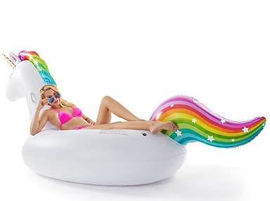 Jasonwell Giant Inflatable Unicorn Pool Float Floatie Ride On with Fast Valves Large Rideable Blow Up Summer Beach Swimming Pool Party Lounge Raft Decorations Toys for Kids Adults - Image 4