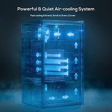 Manastin Beverage Refrigerator Cooler-120 Cans Freestanding Mini Fridge Cooler with Glass Door, Adjustable Shelves & Digital Temperature Display for Soda, Wine or Beer (Black, 3.2 Cu.Ft - Image 5