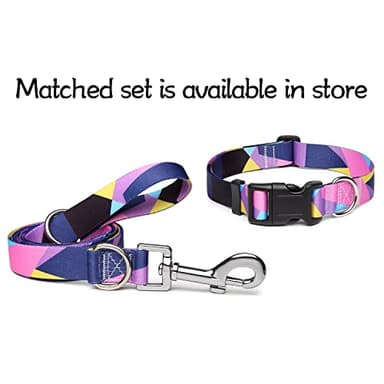 Suredoo Adjustable Dog Collar with Patterns, Ultra Comfy Soft Nylon Breathable Pet Collar for Small Medium Large Dogs (L, Purple Geometry) - Image 7