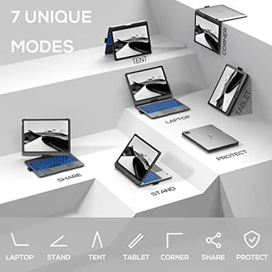 typecase Touch Keyboard Case for iPad Air 11-inch(M3/M2, 2025/2024) & iPad Pro 11(4th/3rd/2nd/1st Gen), Multi-Touch Trackpad, 11-Color Backlight, 360°Rotatable for iPad Air 5/4th Gen, Gray - Image 7